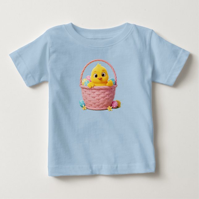 Osterküken in einem Korb Baby T-shirt (Vorderseite)
