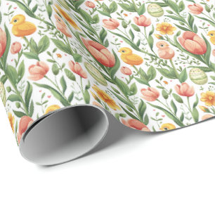 Osterküken und Tulpen Geschenkverpackungspapier Geschenkpapier