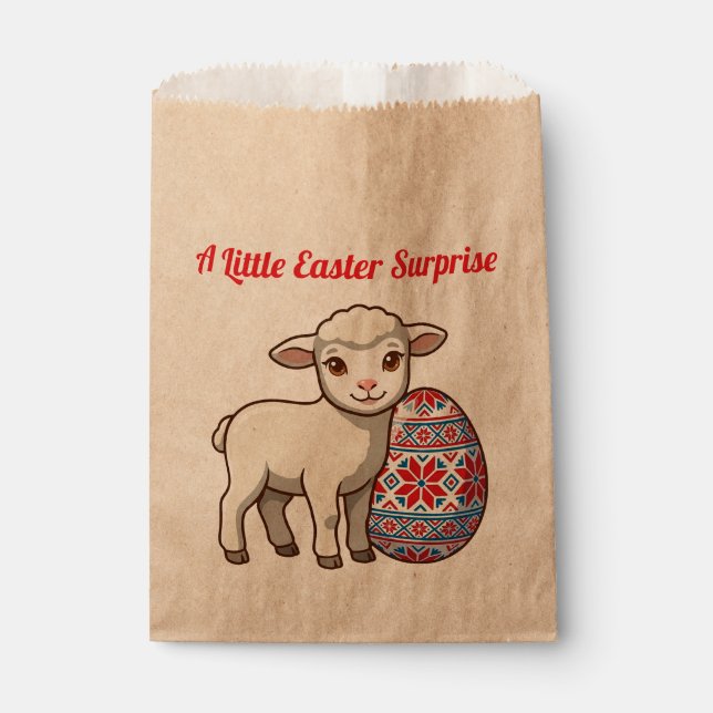 Osterlamm Geschenktüte - Retro Glänzender Stil Geschenktütchen (Vorderseite)