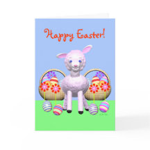 Osterlamm und -körbe