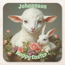 Osterlämmer & Hase personalisierbar im Vintage-Sti