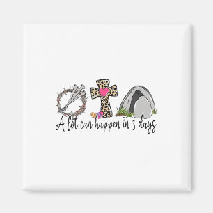 Osterlandschaft kann in 3 Tagen Hallelujah Christ  Magnet