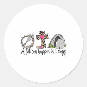 Osterlandschaft kann in 3 Tagen Hallelujah Christ  Runder Aufkleber