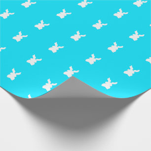Osterlebhafte Korallenaqua blauer Hase Geschenkpapier