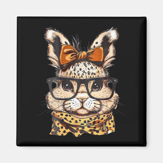 Osterleopard Print Gläser Rabbit Print Magnet (Vorne)