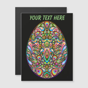 Österliches-Ei-Psychedelisches-Design Kinder Bio T Magnetkarte