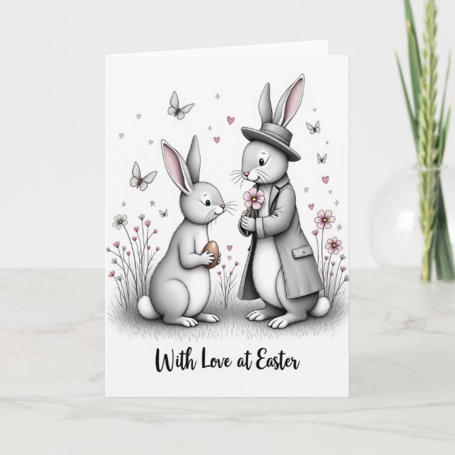 Osterliebe Blumenstrauß Geschenkkarte Karte (Vorderseite)