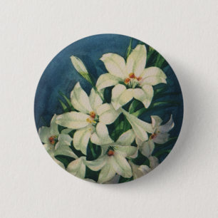 Osterlilie-Blume, Vintage Osterlilien Button