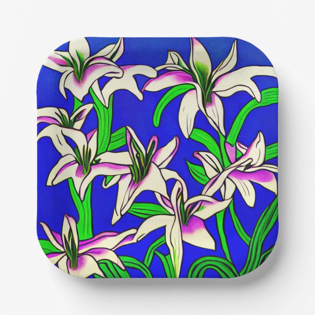 Osterlilie Pappteller (Vorderseite)