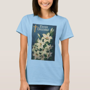 Osterlilien-Blume, Vintager religiöser Ostern T-Shirt