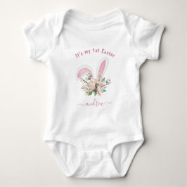Ostermädchen Name Aquarell Bunny Ears Eier Baby Strampler