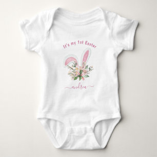 Ostermädchen Name Aquarell Bunny Ears Eier Baby Strampler