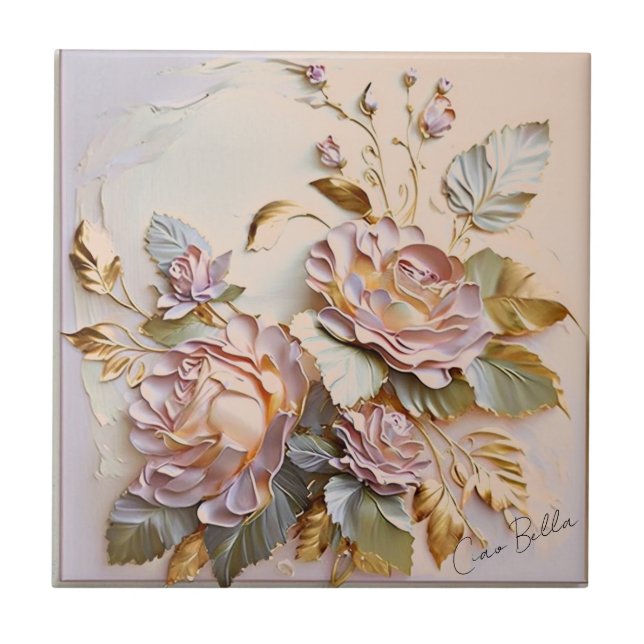 Ostermalerei auf Blumenkohl Fliese (Vorderseite)