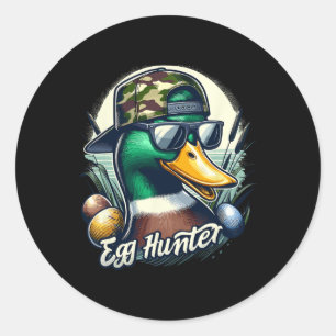 Ostermallard Ente Die Jagd ist auf Ostern Camoufla Runder Aufkleber