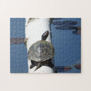 Ostermalte Schildkröte auf Birke Puzzle