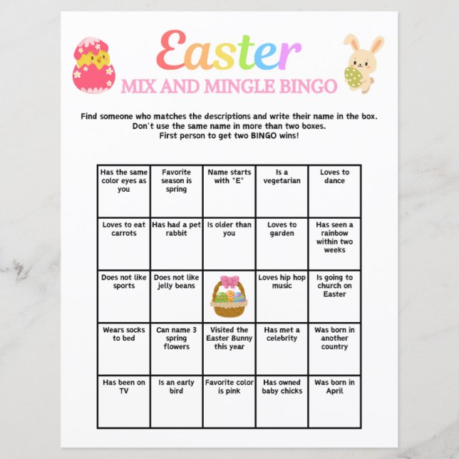 Ostermischung und Mingle Bingo (Vorderseite)