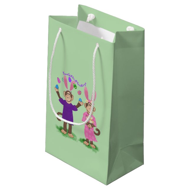 Ostermonkey-Geschenktasche Kleine Geschenktüte (Rückseite Schrägansicht)