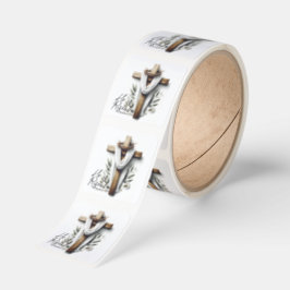 Ostermorgen-Kreuz mit Dornenkrone  Quadratischer Aufkleber