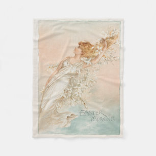 "Ostermorgen" - Vintage Druck, L. Prang & Co. Fleecedecke