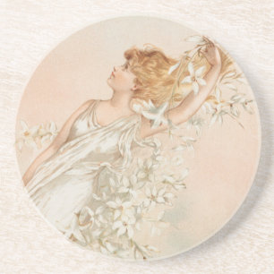 "Ostermorgen" - Vintage-Druck, L. Prang & Co. Getränkeuntersetzer