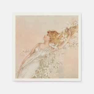 "Ostermorgen" - Vintage Druck, L. Prang & Co. Serviette