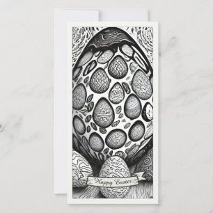 Ostermotiv b/w Cartoon mit Ostereiern 25024
