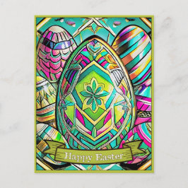 Ostermotiv Bunter Cartoon mit Ostereiern 1355 Feiertagspostkarte