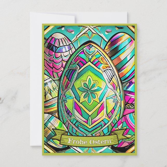 Ostermotiv-Cartoon mit Ostereier 13553 (Vorderseite)