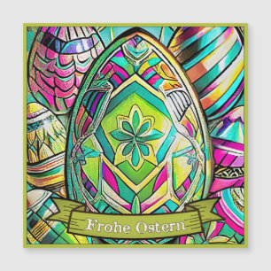 Ostermotiv-Cartoon mit Ostereier 13553 Magnetkarte