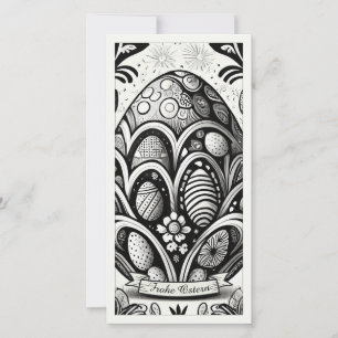 Ostermotiv monochrome Cartoon mit Ostereier 10756