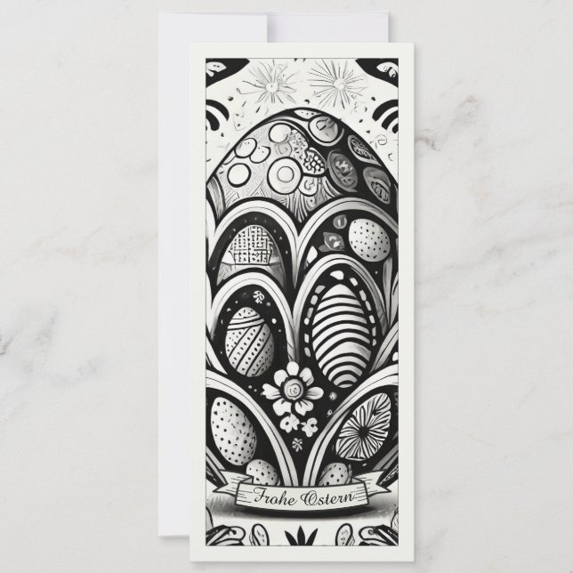 Ostermotiv monochrome Cartoon mit Ostereier 10756 (Vorderseite)