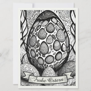 Ostermotiv monochrome Cartoon mit Ostereier 25024