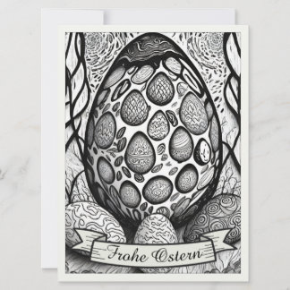 Ostermotiv monochrome Cartoon mit Ostereier 25024