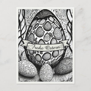 Ostermotiv monochrome Cartoon mit Ostereier 25024 Feiertagspostkarte