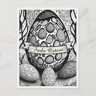 Ostermotiv monochrome Cartoon mit Ostereier 25024 Feiertagspostkarte