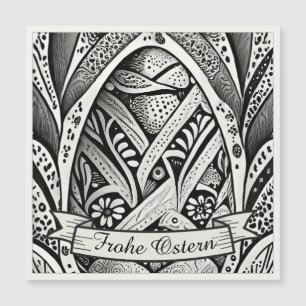 Ostermotiv monochrome Cartoon mit Ostereier 26006 Magnetkarte