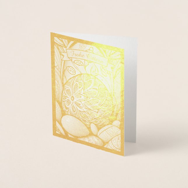 Ostermotiv monochrome Cartoon mit Ostereier 97330 Folienkarte (Vorderseite)