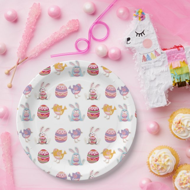 Ostermuster Weißbuch-Teller Pappteller (Party)