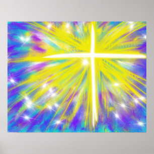 Ostern abstrakt Auferstehung Kreuz Poster