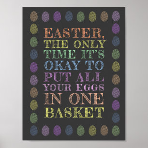Ostern - Alle Eizellen in einem Korb Poster