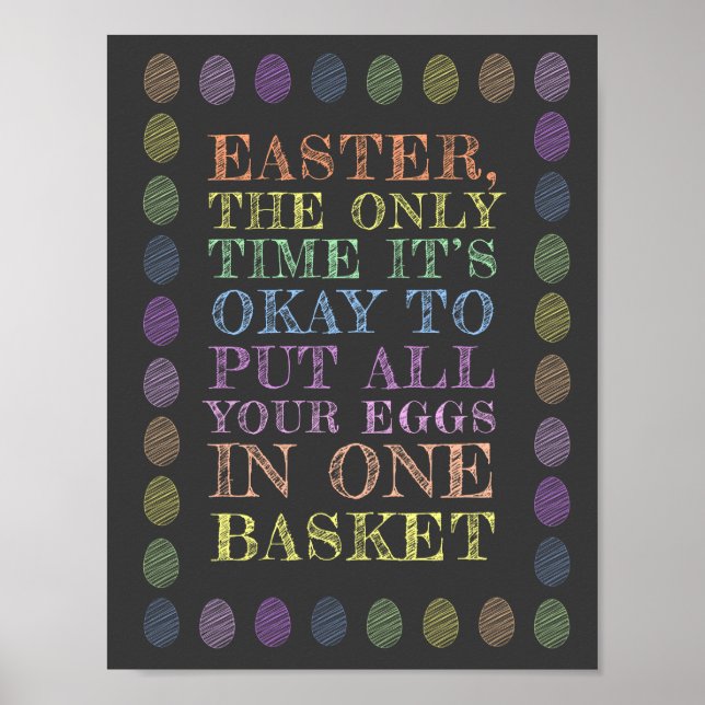Ostern - Alle Eizellen in einem Korb Poster (Vorne)