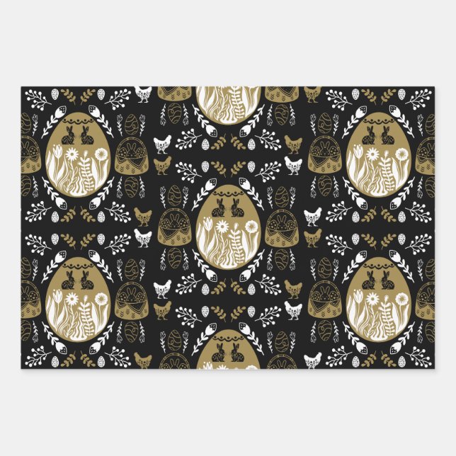 Ostern April Weihnachtsgeschenk Geschenkpapier Set (Vorderseite)