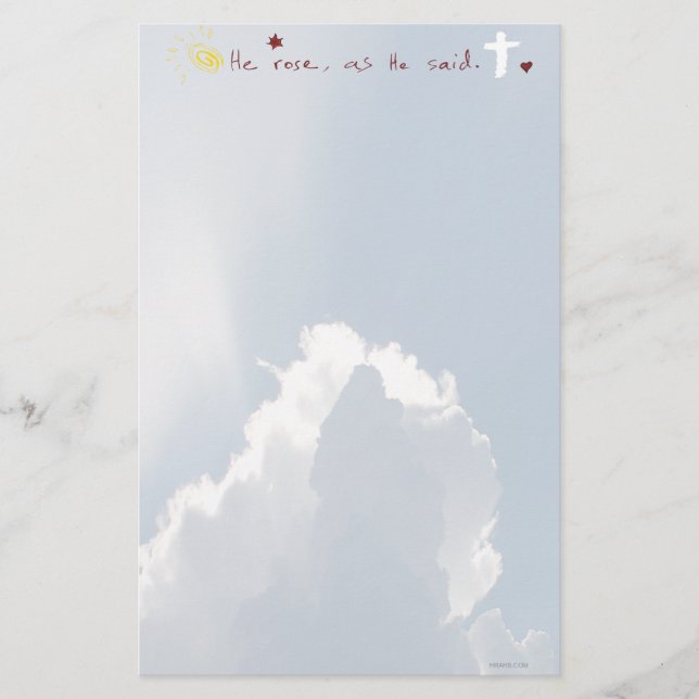 Ostern-Auferstehung ist er gestiegene Jesus-Rose Briefpapier (Vorderseite)