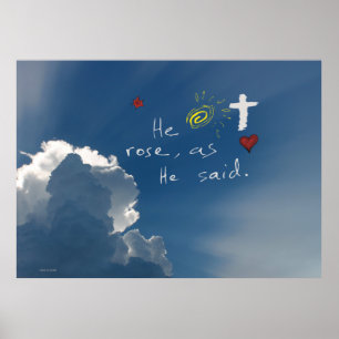 Ostern-Auferstehung ist er gestiegene Jesus-Rose Poster