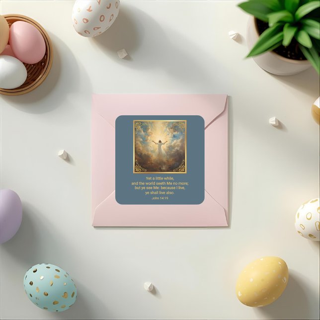 Ostern Auferstehung Religiös  Quadratischer Aufkleber (Von Creator hochgeladen)