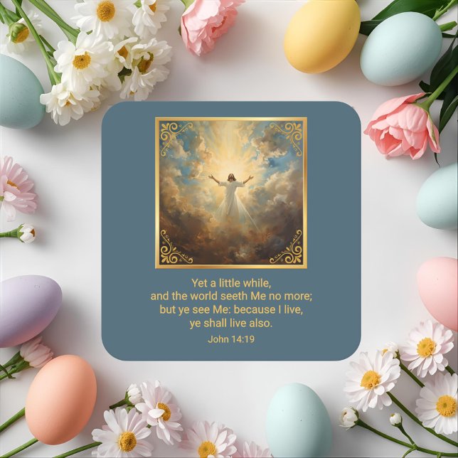 Ostern Auferstehung Religiös  Rechteckiger Pappuntersetzer (Von Creator hochgeladen)