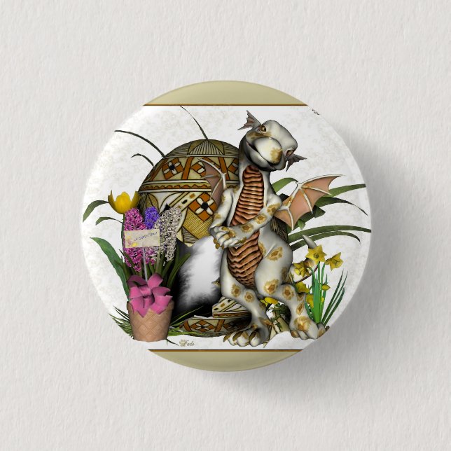 Ostern-Baby-Drache-Abzeichen/Knopf Button (Vorderseite)
