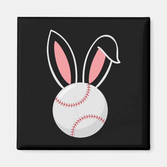 Ostern Baseball Bunny Oars Fun Baseball Ostern Magnet (Vorne)
