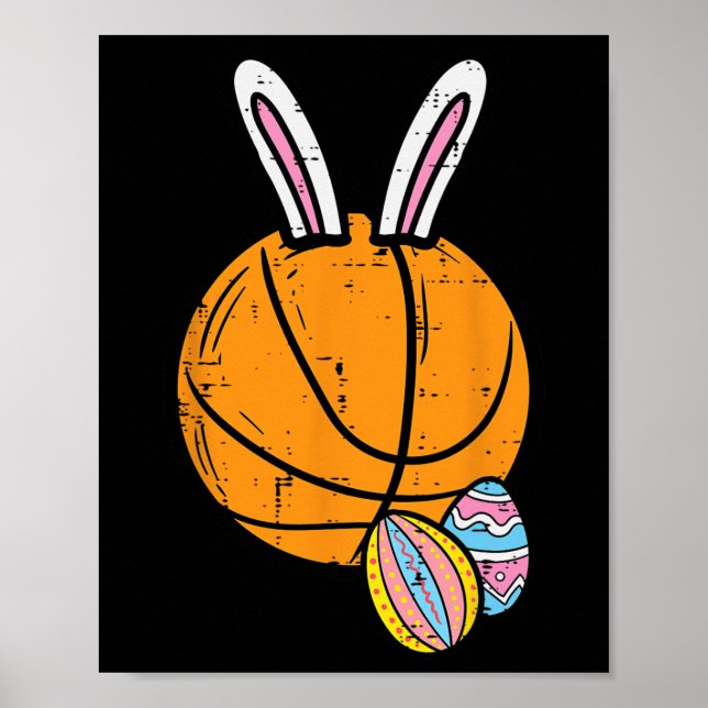 Ostern Basketball Bunny Rabbit Sports Men Boys Kin Poster (Vorne)