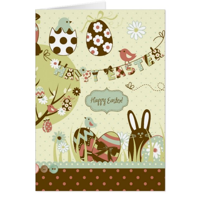 Ostern-Baum und eine Wäscheleine mit Buchstaben (Vorne)